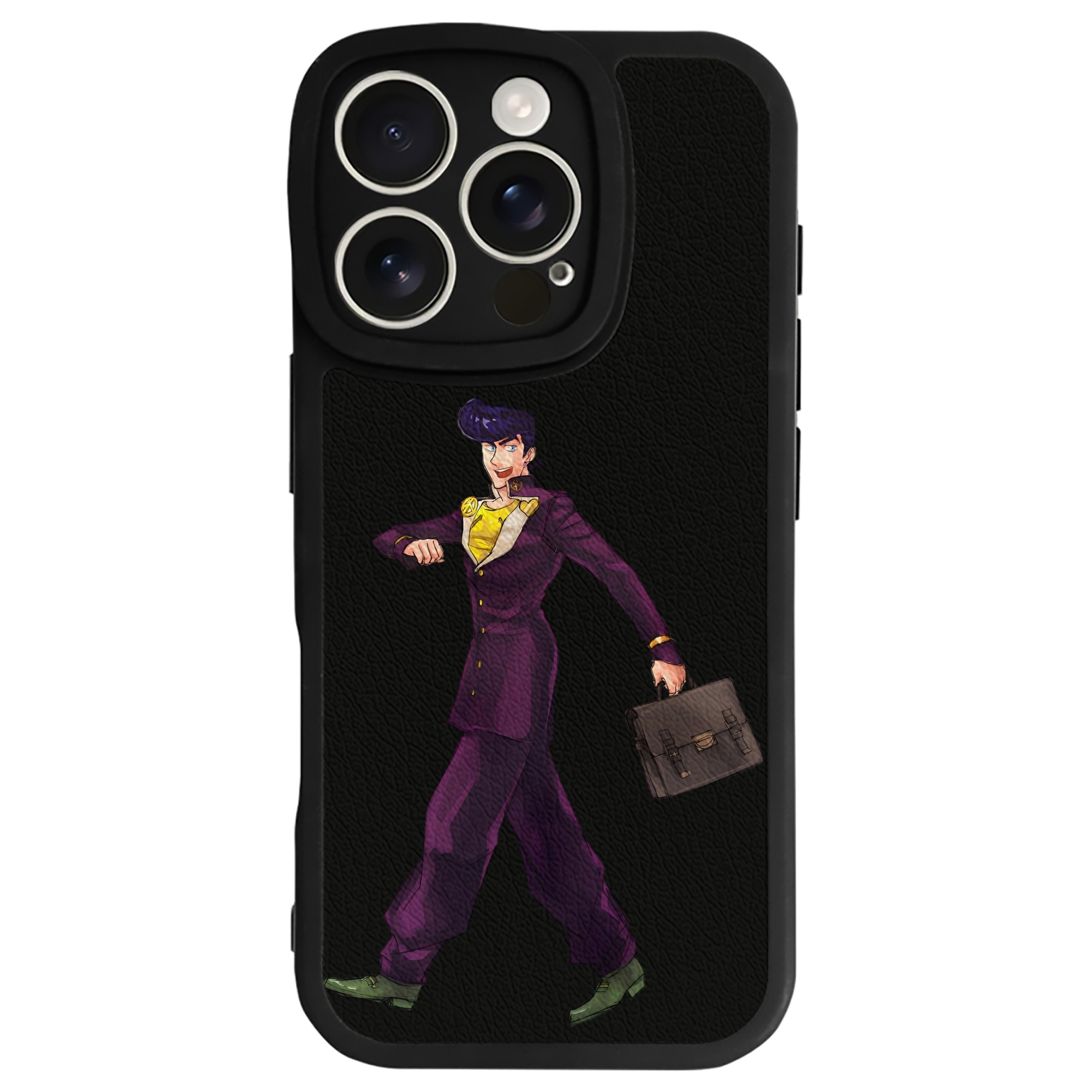 （画像用） ジョジョの奇妙な冒険 ひがしかた じょうすけ JoJo's Bizarre Adventure Higashikata Josuke 【iPhone 16シリーズ対応】シリコンスマホケース（レザー調） 材質：シリコン